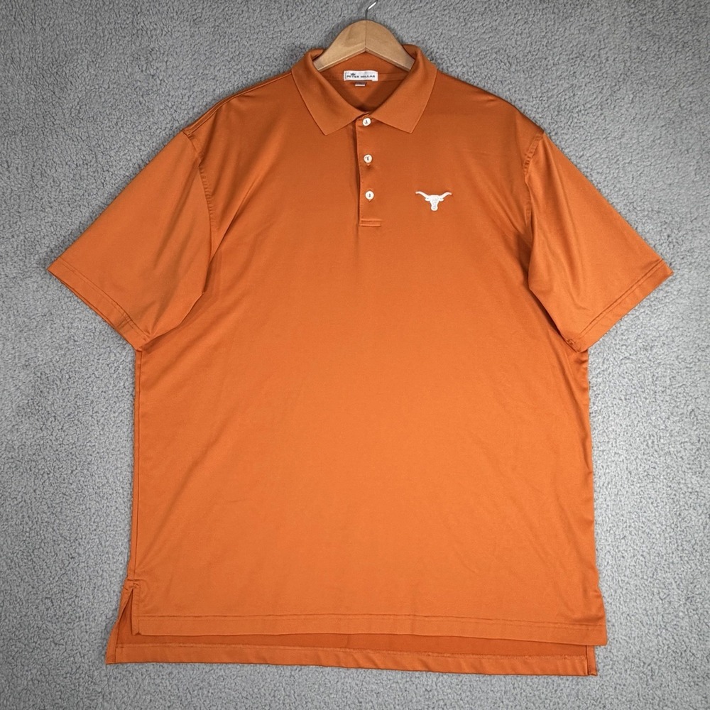 Peter Millar Polo Shirt Mens XL Texas Longhorns Performance Golf